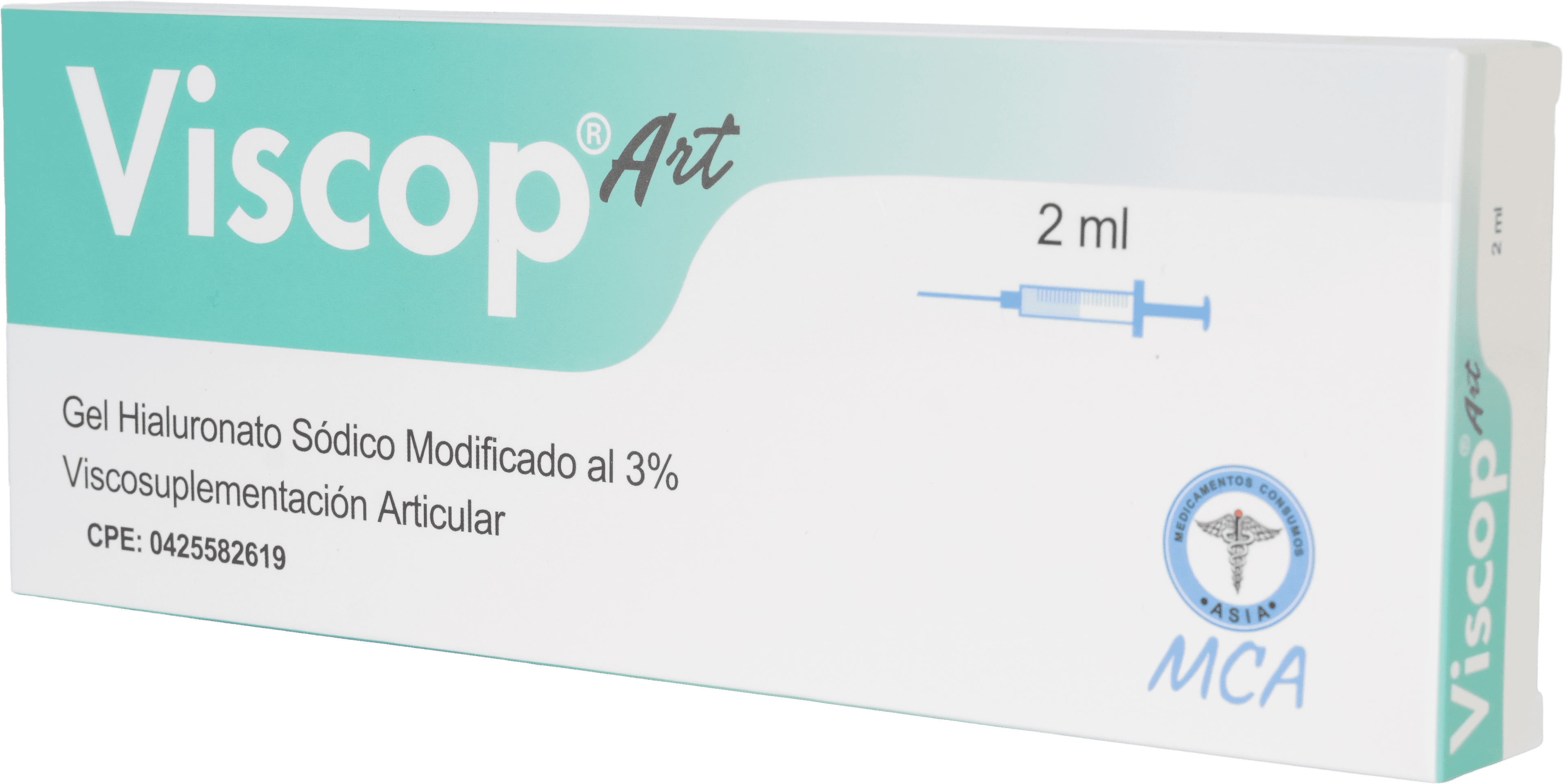 Caja de Viscop ART 2 ml — gel hialuronato sódico modificado al 3 %